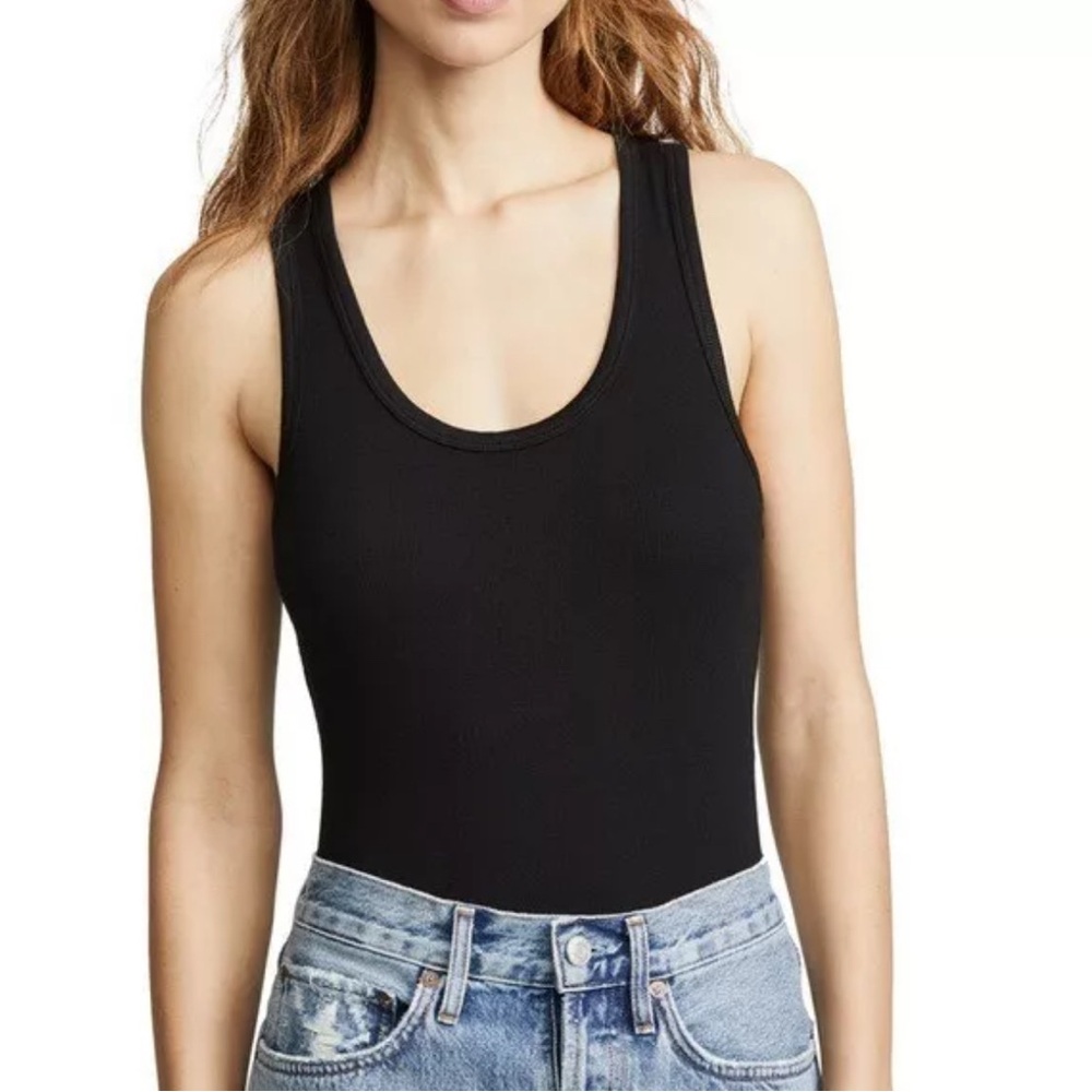 Agolde Black Rib Tank Bodysuit